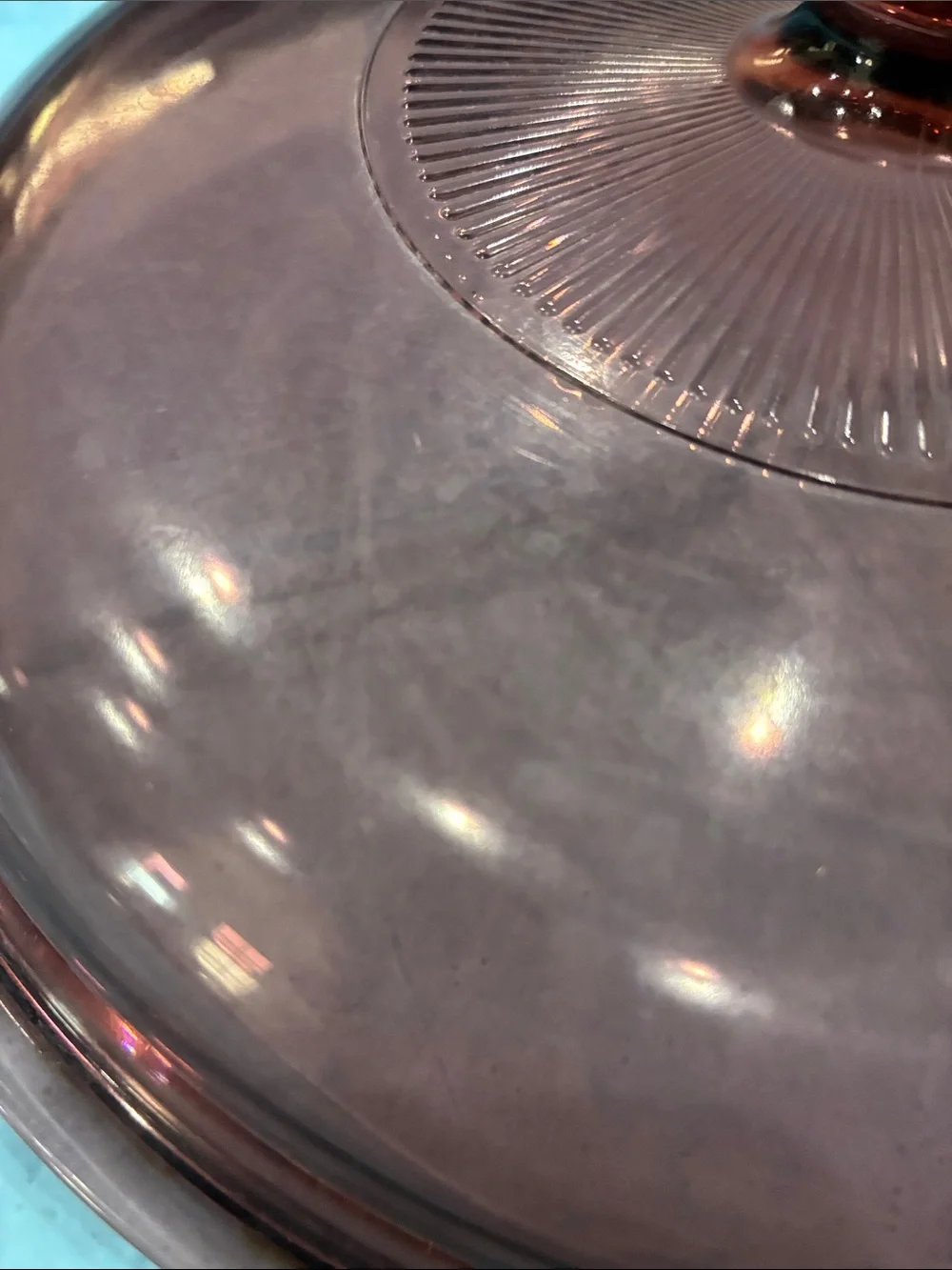 Smoky Purple Glass Dome Lid with Knob Pyrex v 33-c replacement lid